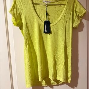 rag & bone Neon Yellow Short Sleeve Tee